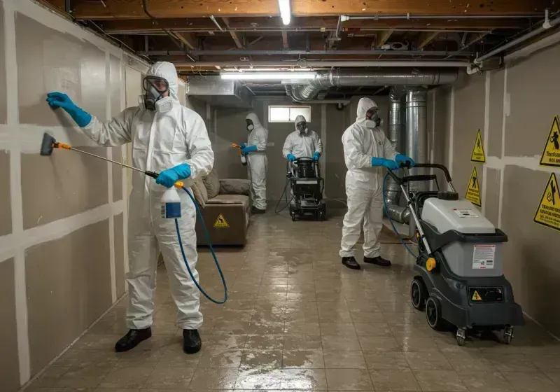 Basement Moisture Removal and Structural Drying process in Nobles County, MN